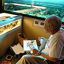 Sea Stars inspire an artist during Artists' Night at the Aquarium